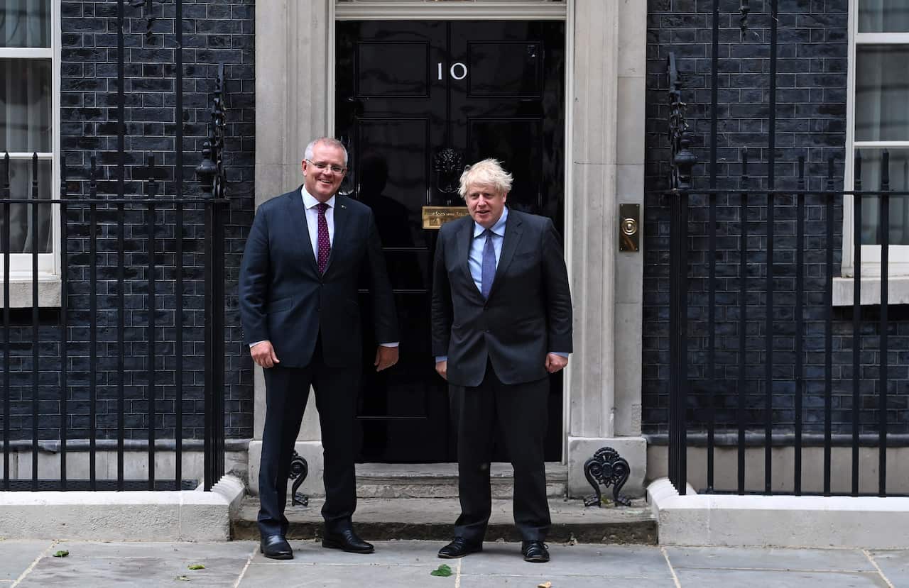 Scott Morrison urges Boris Johnson to seize a UK Free Trade Agreement.