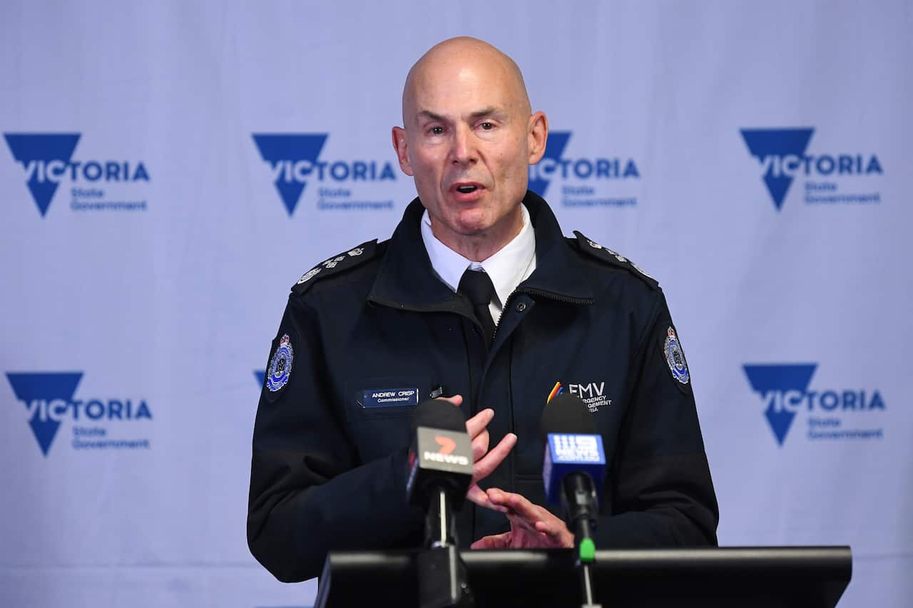 Emergency Management Commissioner Andrew Crisp speaks at a press conference in Melbourne, Friday, 18 June, 2021.  