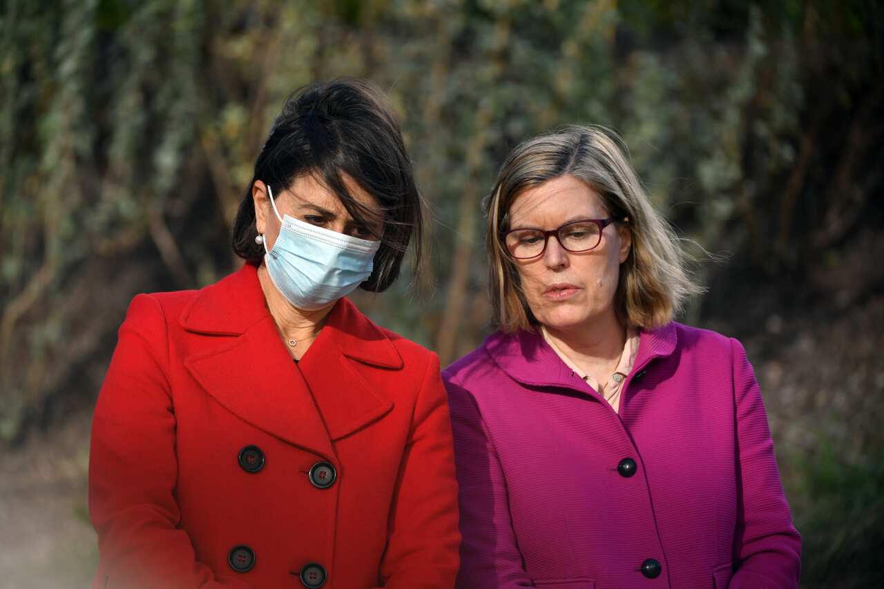 NSW Premier Gladys Berejiklian and NSW Chief Health Officer Dr Kerry Chant speak to the media during a press conference in Sydney, Saturday, June 26, 2021. (AAP Image/Mick Tsikas) NO ARCHIVING
