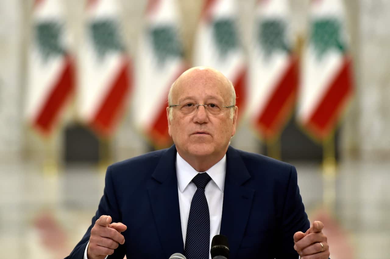 Prime Minister-designate Najib Mikati after his meeting with President Michel Aoun last week.