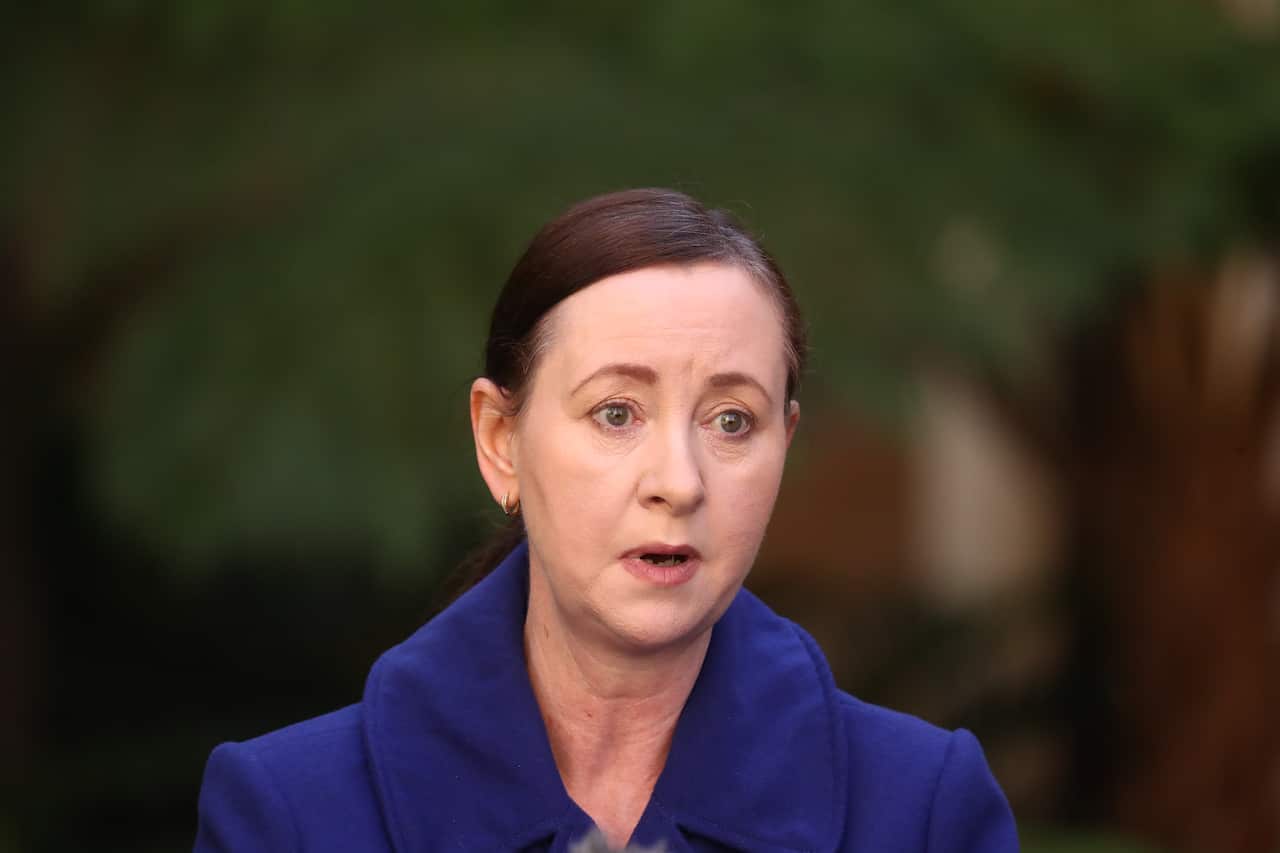 Health Minister Yvette D'Ath speaks to the media