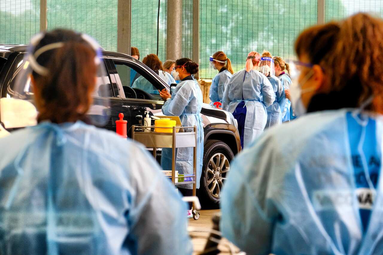 A drive-through COVID-19 vaccine hub opened in Melton, Melbourne, on Monday, 9 August, 2021. 