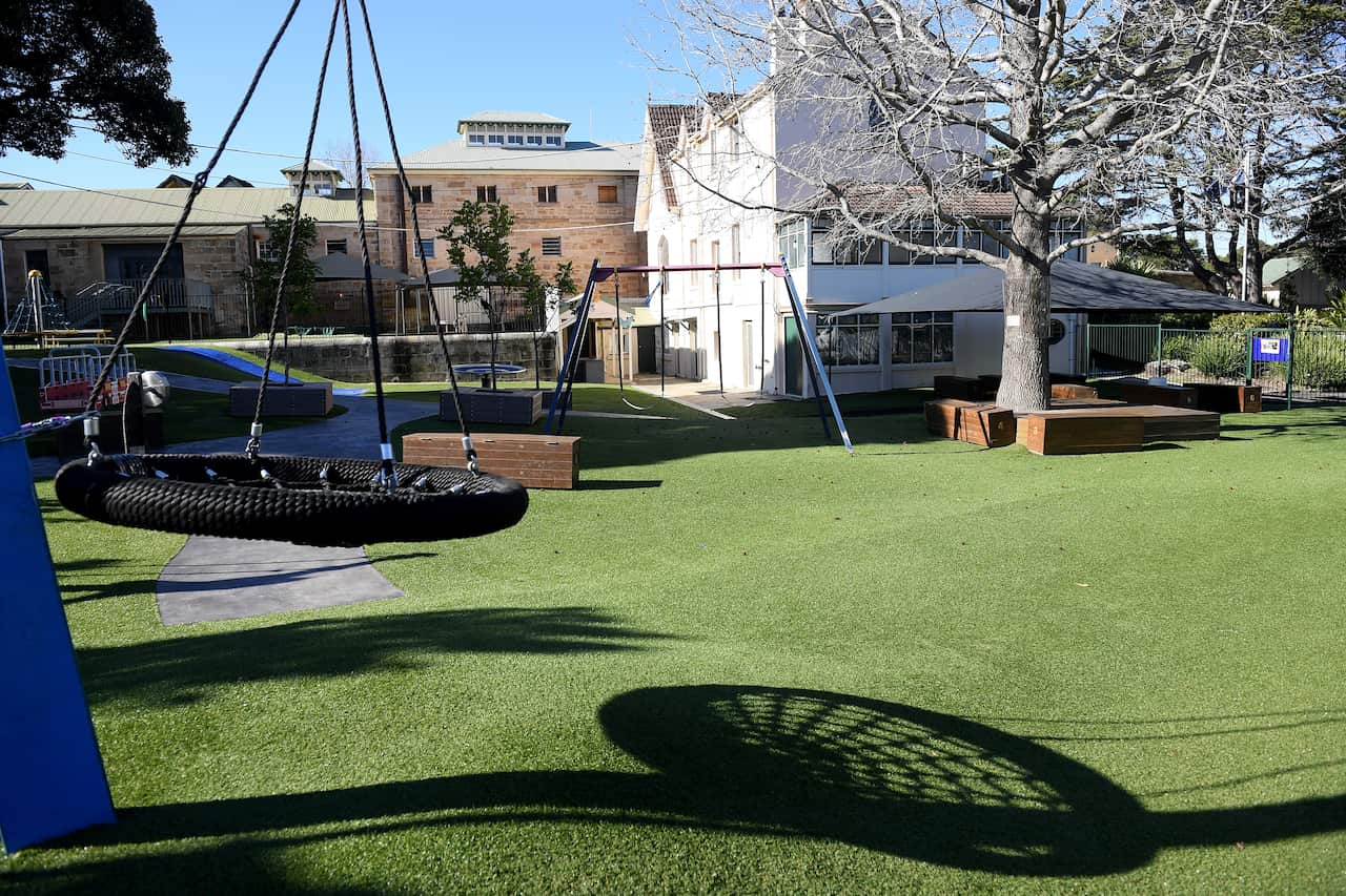 An empty playground outside a Sydney school.