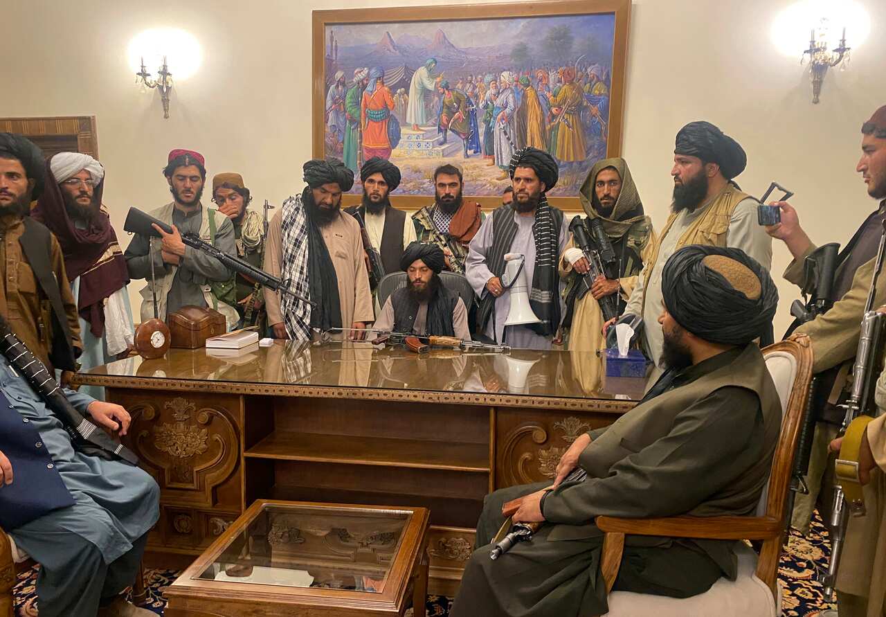Taliban fighters take control of Afghan presidential palace after the Afghan President Ashraf Ghani fled the country.