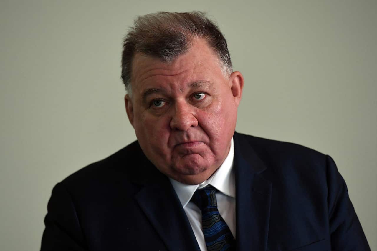 Craig Kelly during a press conference at Parliament House in Canberra, Monday, August 23, 2021. 