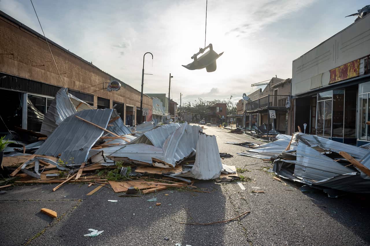 Damage caused by Hurricane Ida in Houma, La., on Monday, Aug. 30, 2021. (Scott Clause/The Daily Advertiser via AP)