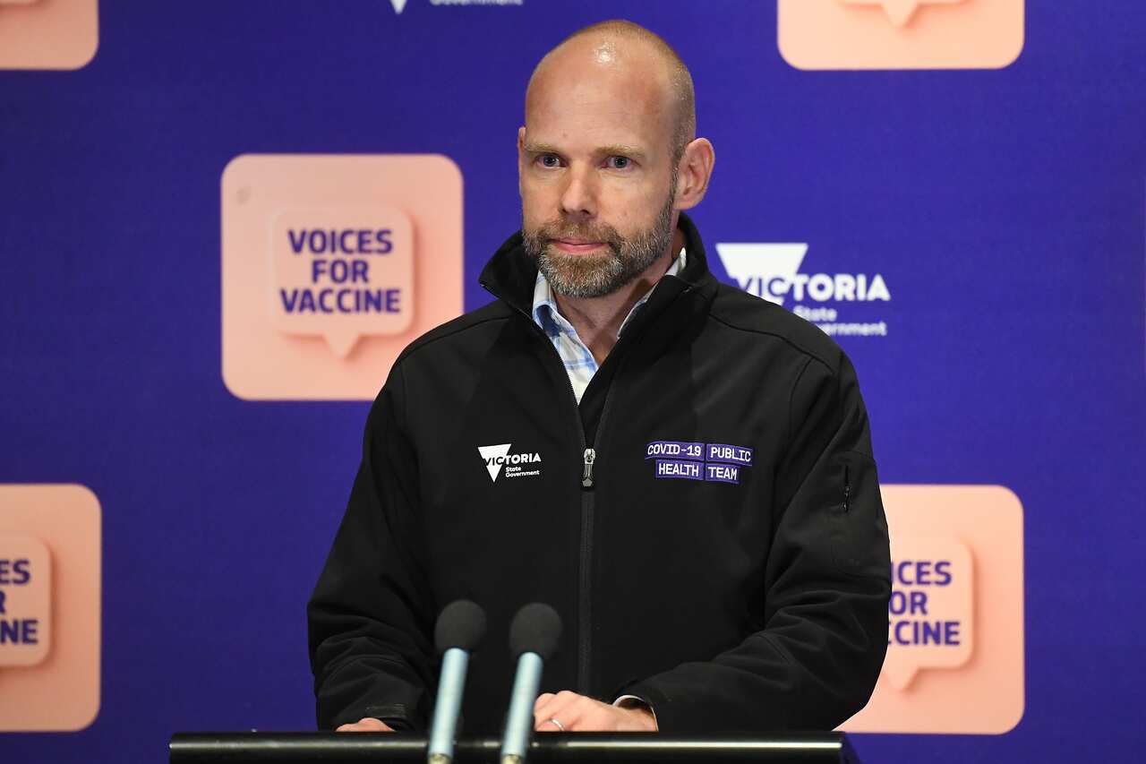 Victorian COVID-19 Commander Jeroen Weimar addresses the media during a press conference in Melbourne.