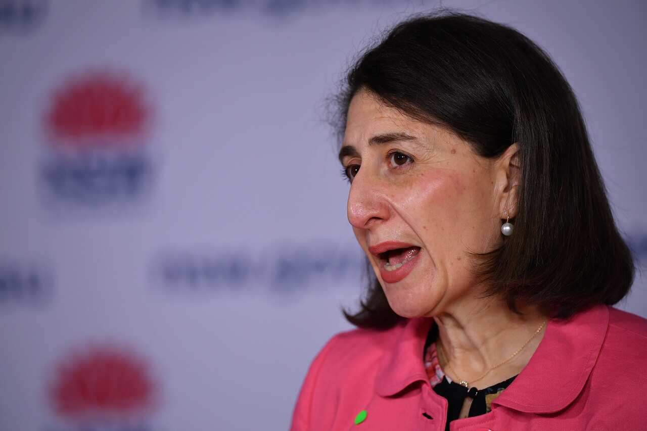 NSW Premier Gladys Berejiklian speaks during a press conference on Sunday.