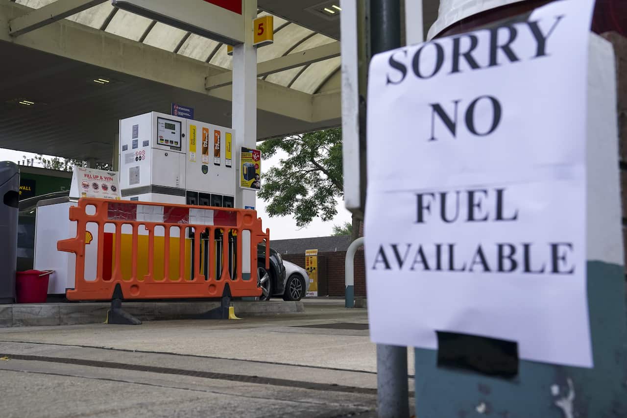 Up to 90% of petrol stations ran dry across major British cities.