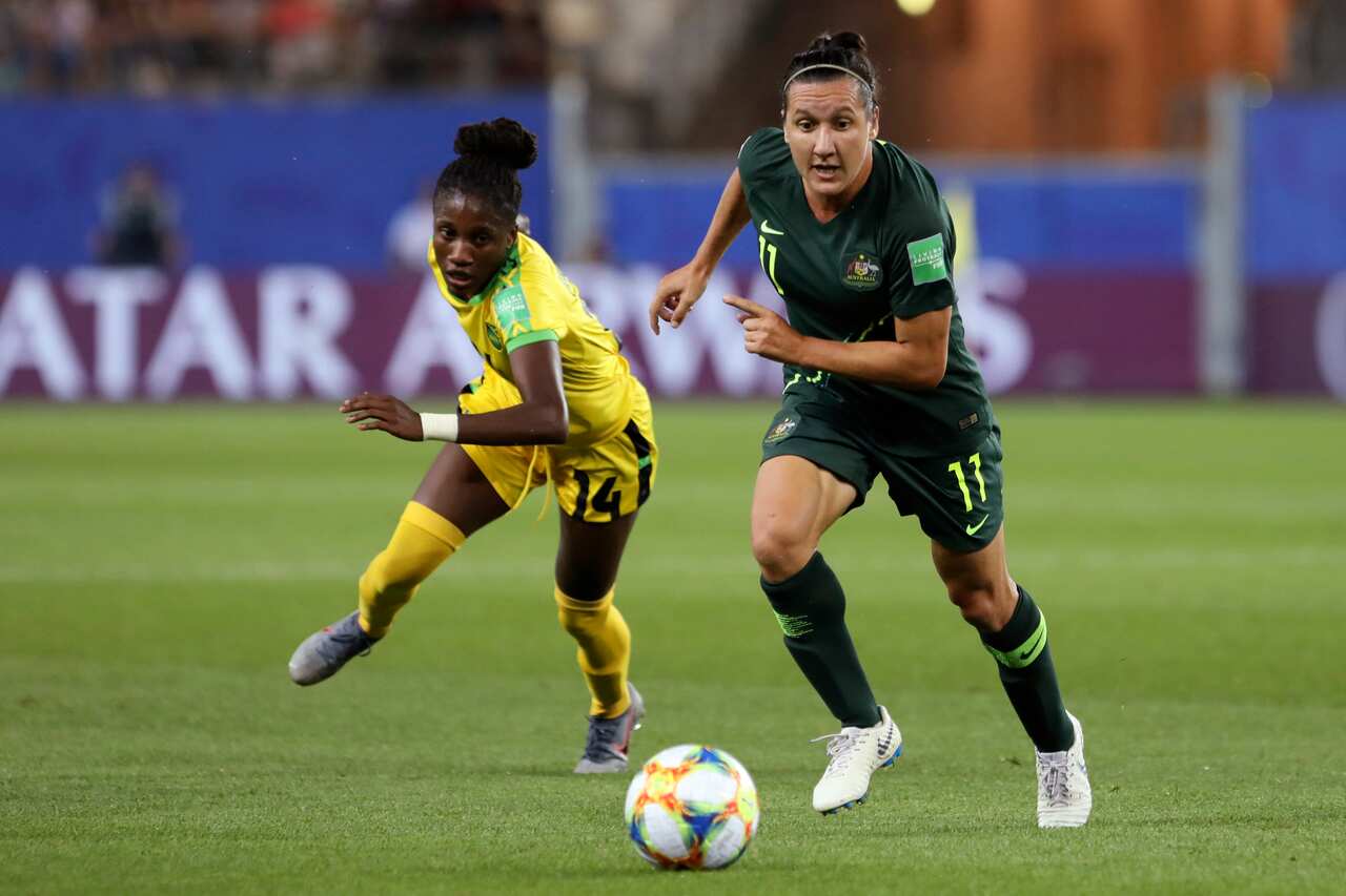 Australia's Lisa De Vanna, right, during the Women's World Cup in 2019.