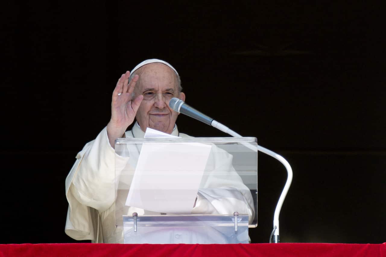 Pope Francis delivers his blessing to the faithful at St Peter's square in the Vatican.