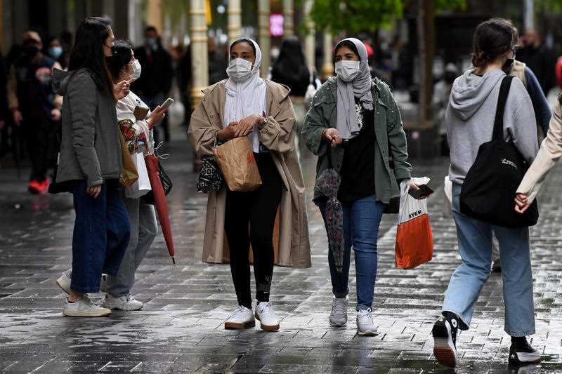 People shopping in Pitt St Mall, Sydney, this month.