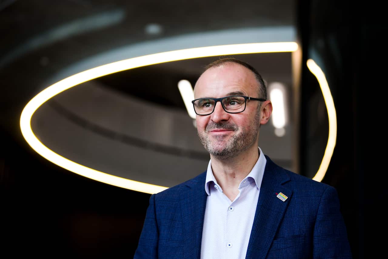 ACT Chief Minister Andrew Barr speaks to the media during a press conference in Canberra, Friday, October 15, 2021.