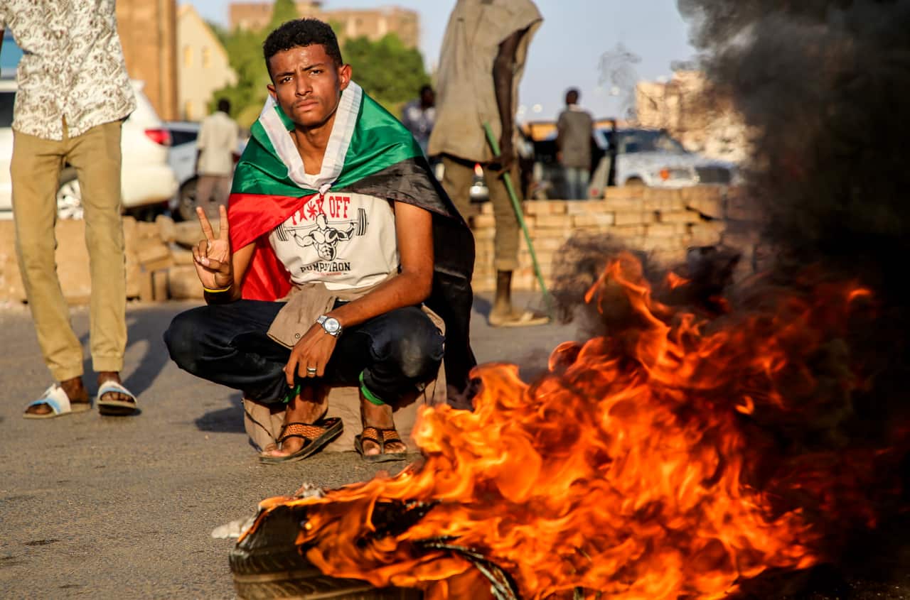 A Sudanese protestor 