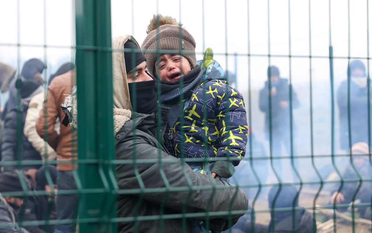 Belarus says there are about 2,000 people in the migrant camp while Poland says there are between 3,000 and 4,000 people on the border.