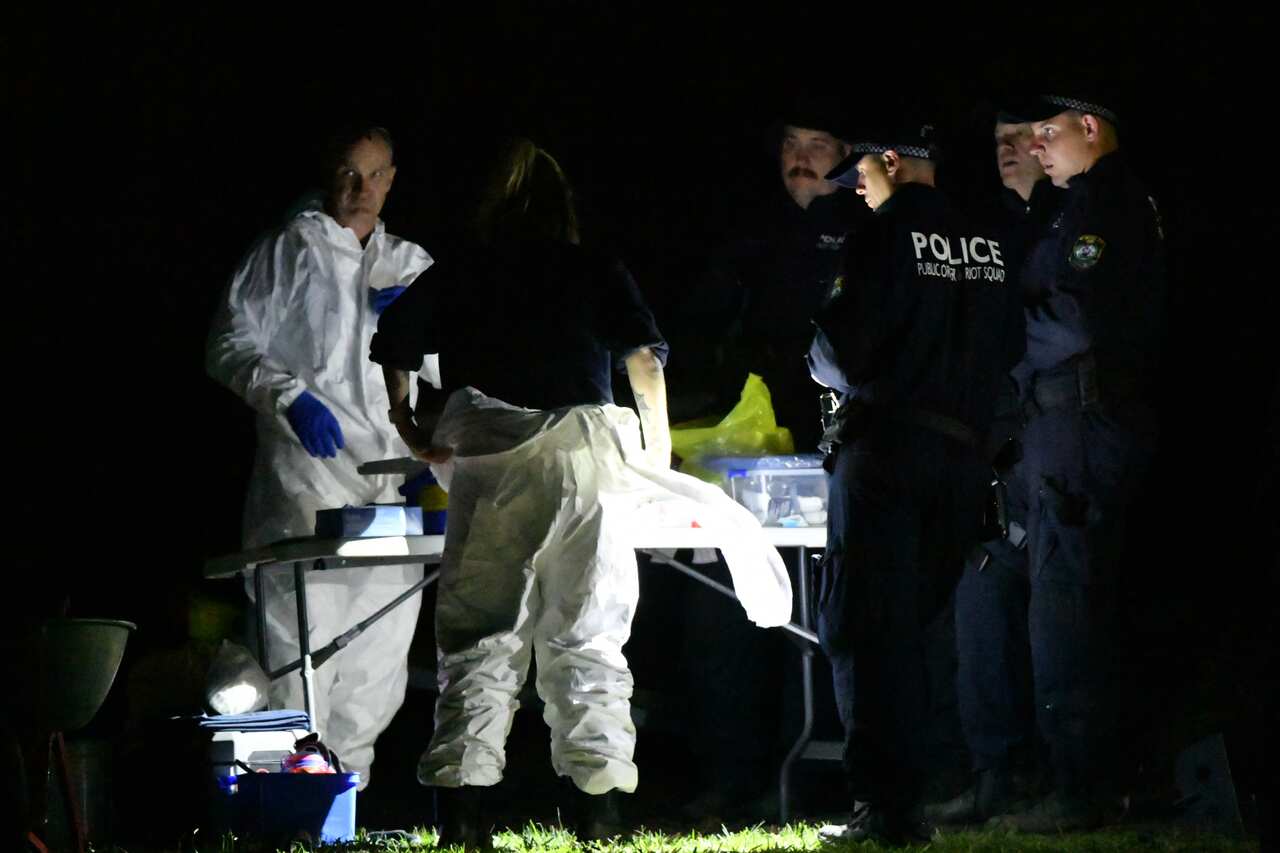 Forensic services at the front garden of the former home of William Tyrrell's foster grandmother in Kendall,  NSW, Tuesday, 16 November, 2021.