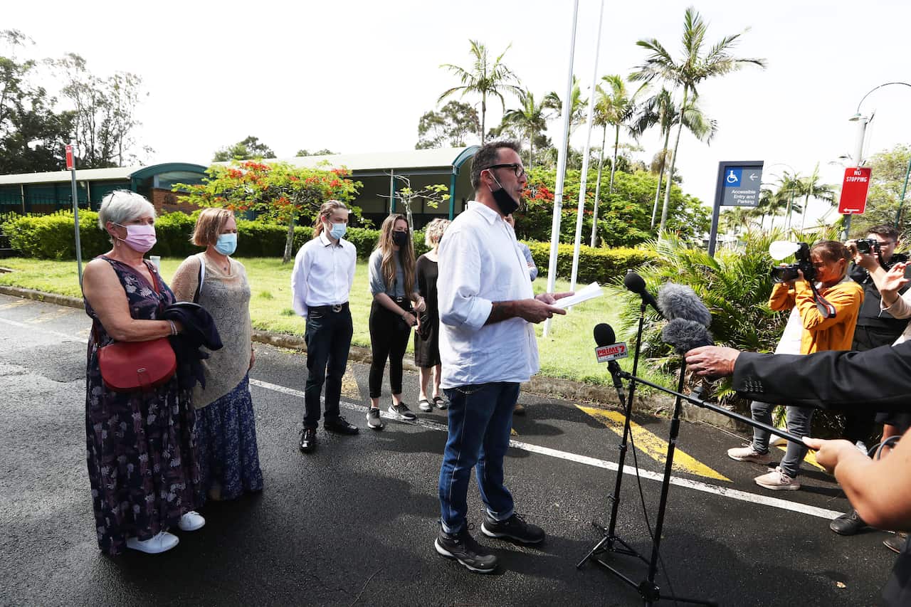 Laurent Hayez, father of missing Belgian backpacker Theo Hayez, speaks to the media at the inquest into the disappearance of Theo Hayez on 29 November, 2021. 