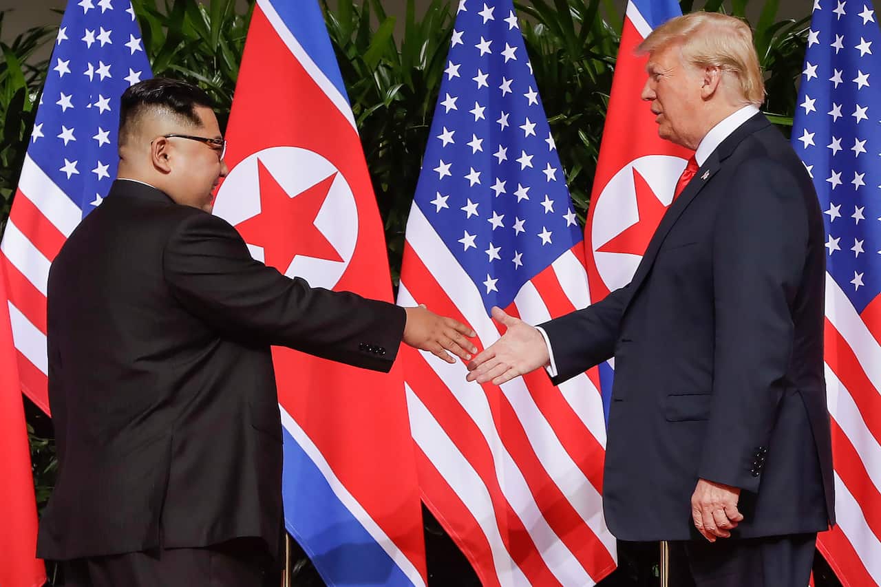 Former US president Donald Trump met Kim Jong Un in Singapore