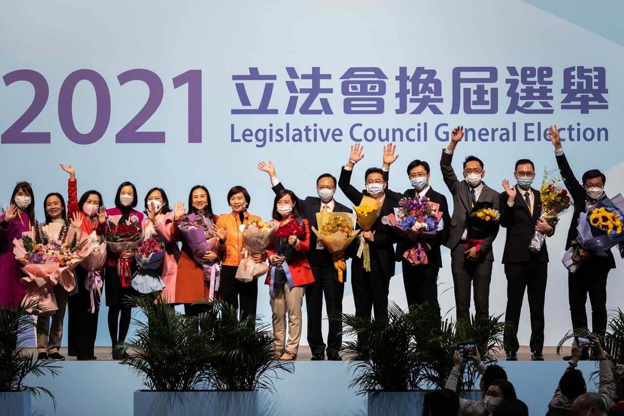 Candidates from the Election Committee Subsector pose for photos