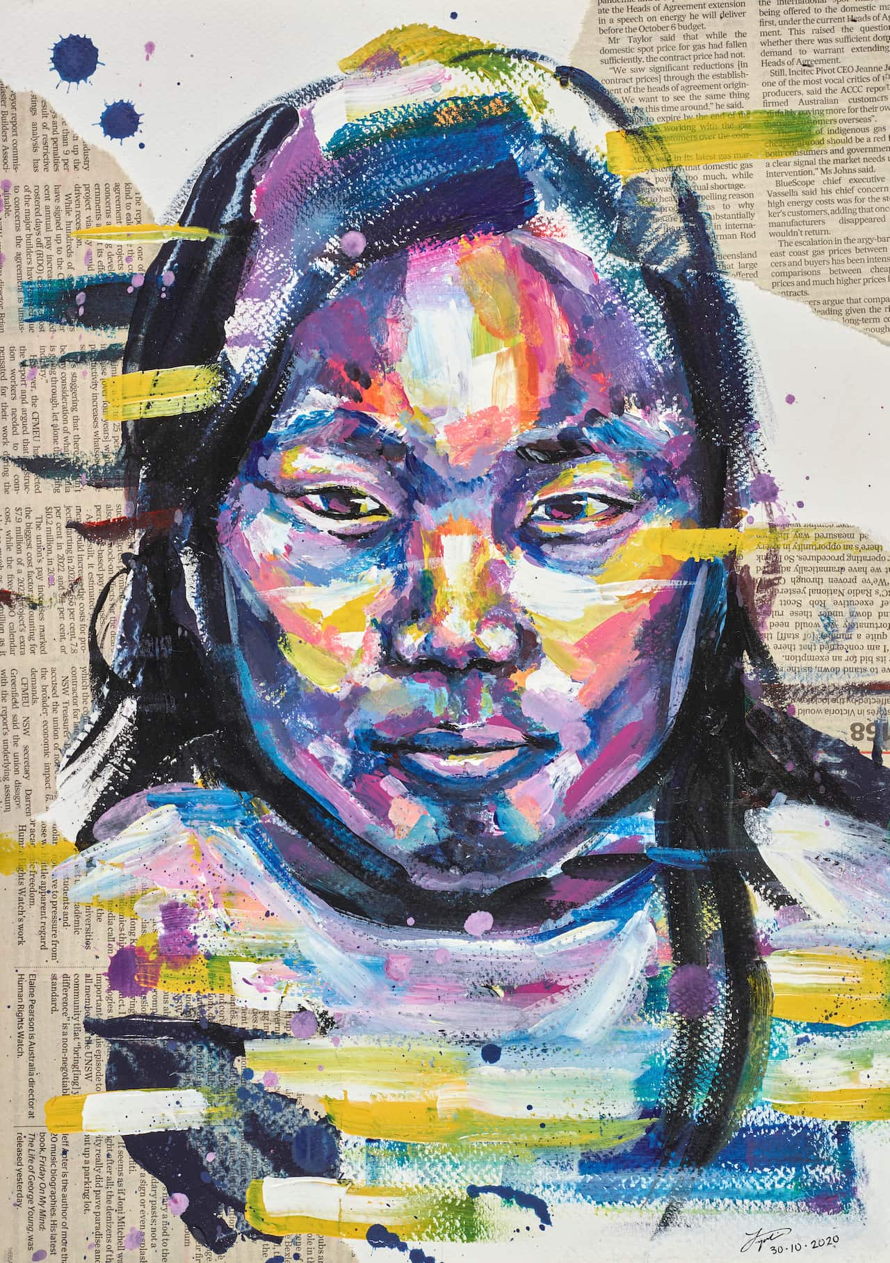 Jacqueline Qin's portrait of her sister Jessica won the 13-15 yrs category.