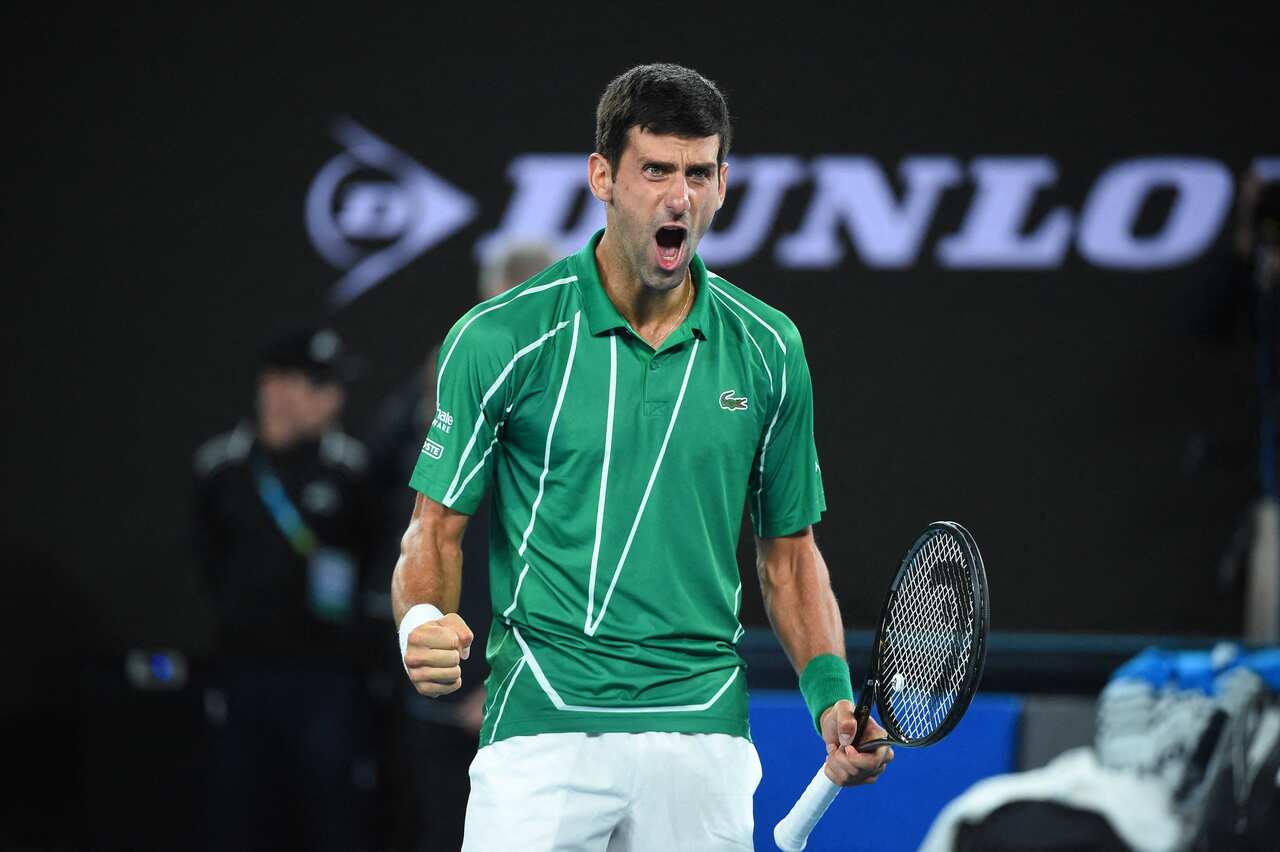 Novak Djokovic at the 2020 Australian Open at Melbourne Park on February 2, 2020.