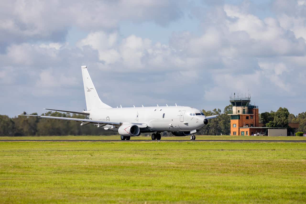 A Royal Australian Air Force P-8 Poseidon aircraft.