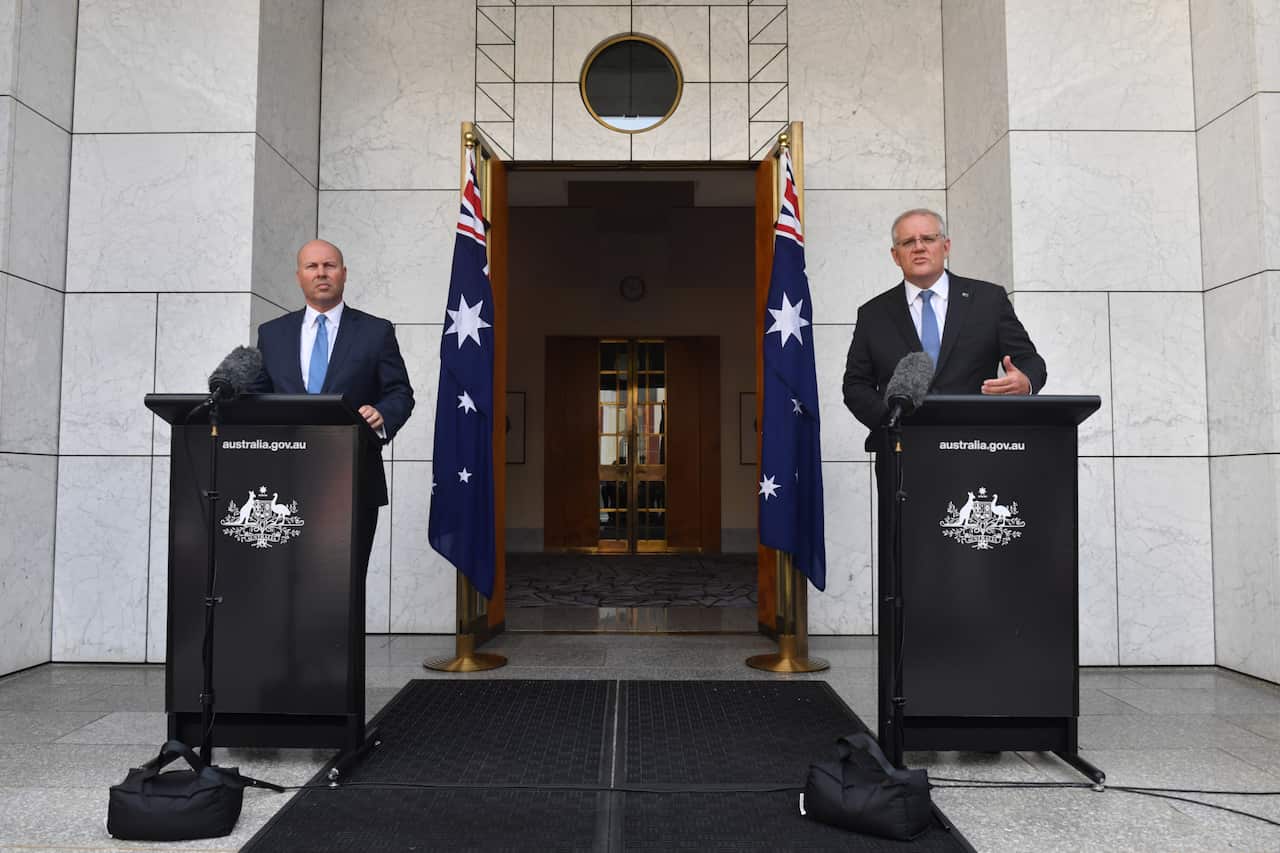 Treasurer Josh Frydenberg and Prime Minister Scott Morrison