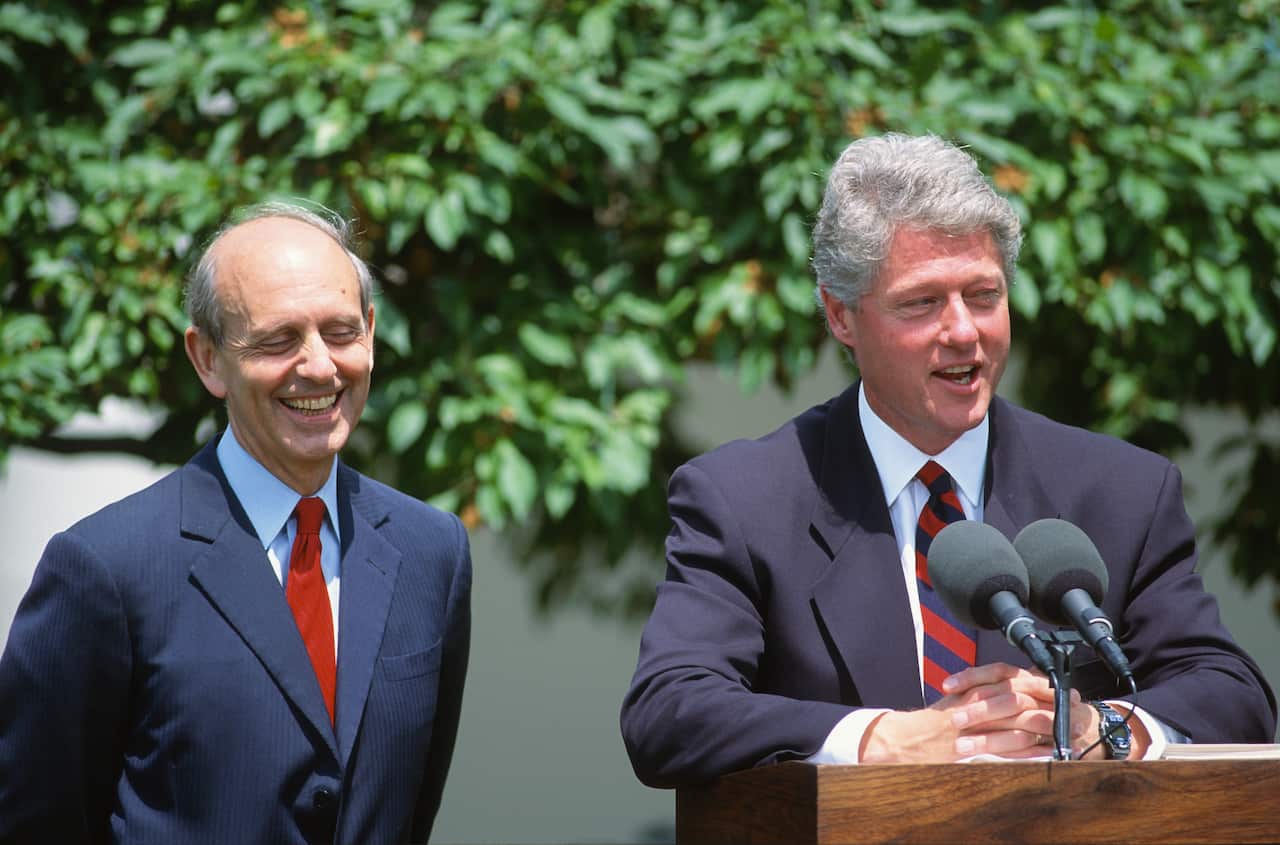 United States President Bill Clinton and Stephen Breyer