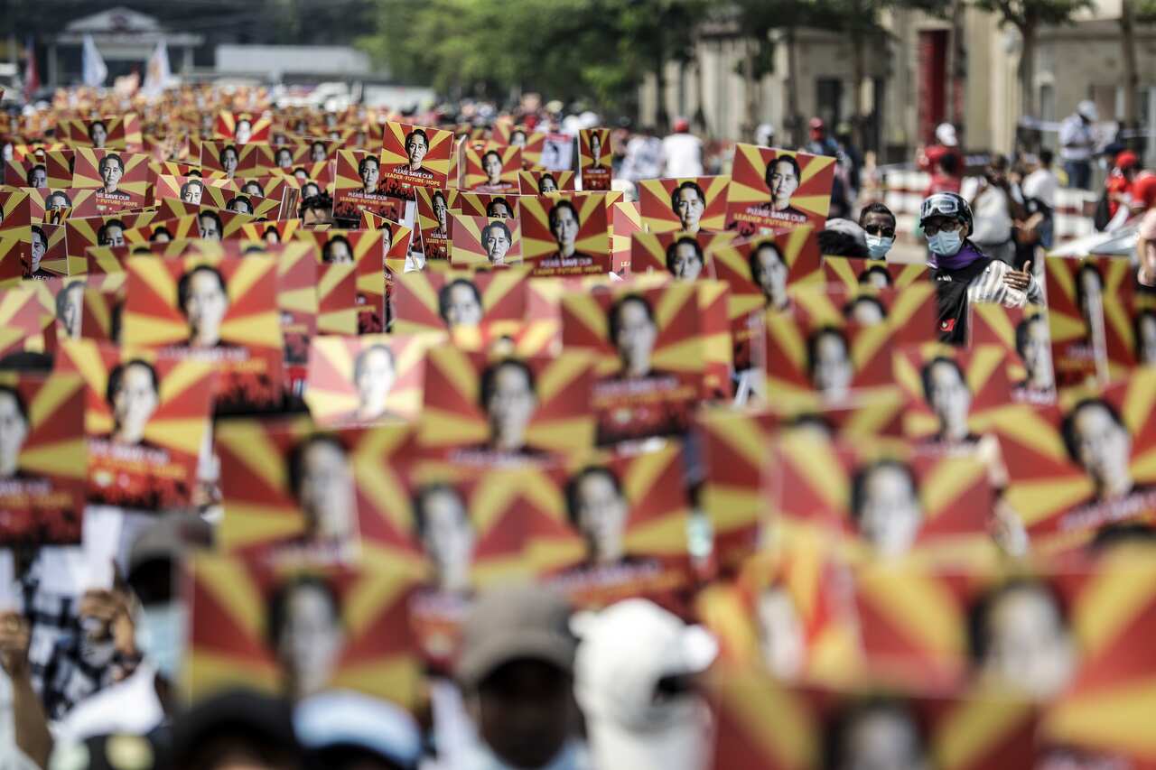 Catholic supporters of Aung San Suu Kyi.
