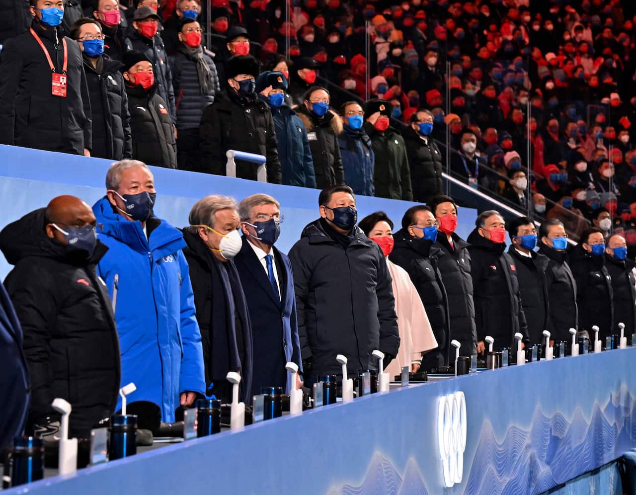 Chinese President Xi Jinping attends the opening ceremony of the Beijing Winter Olympics.