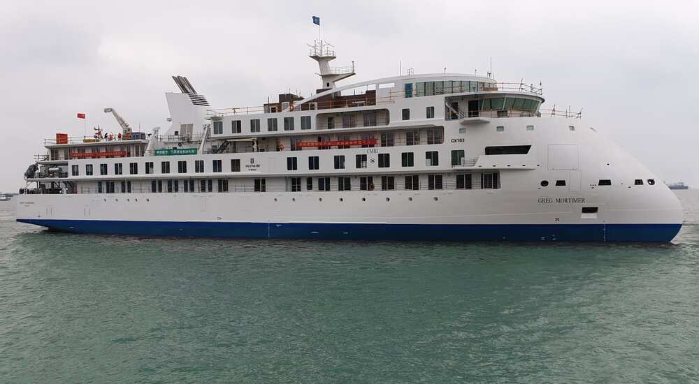 The MV Greg Mortimer. 