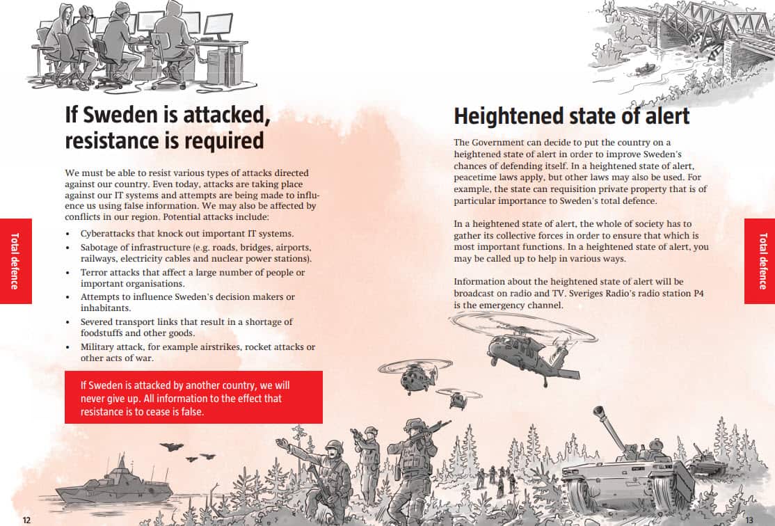 Brochure for the population of Sweden.