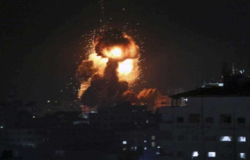 Israeli forces struck targets across the Gaza Strip in response to a surprise rocket attack.
