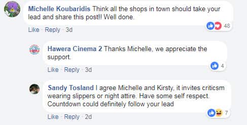 Hawera Cinema sparked a dress code debate on Facebook.