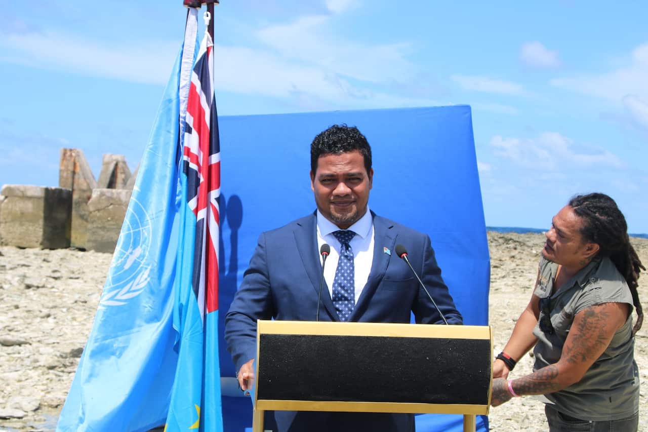 Minister of Justice, Communication and Foreign Affairs Simon Kofe says he is committed to climate advocacy. 