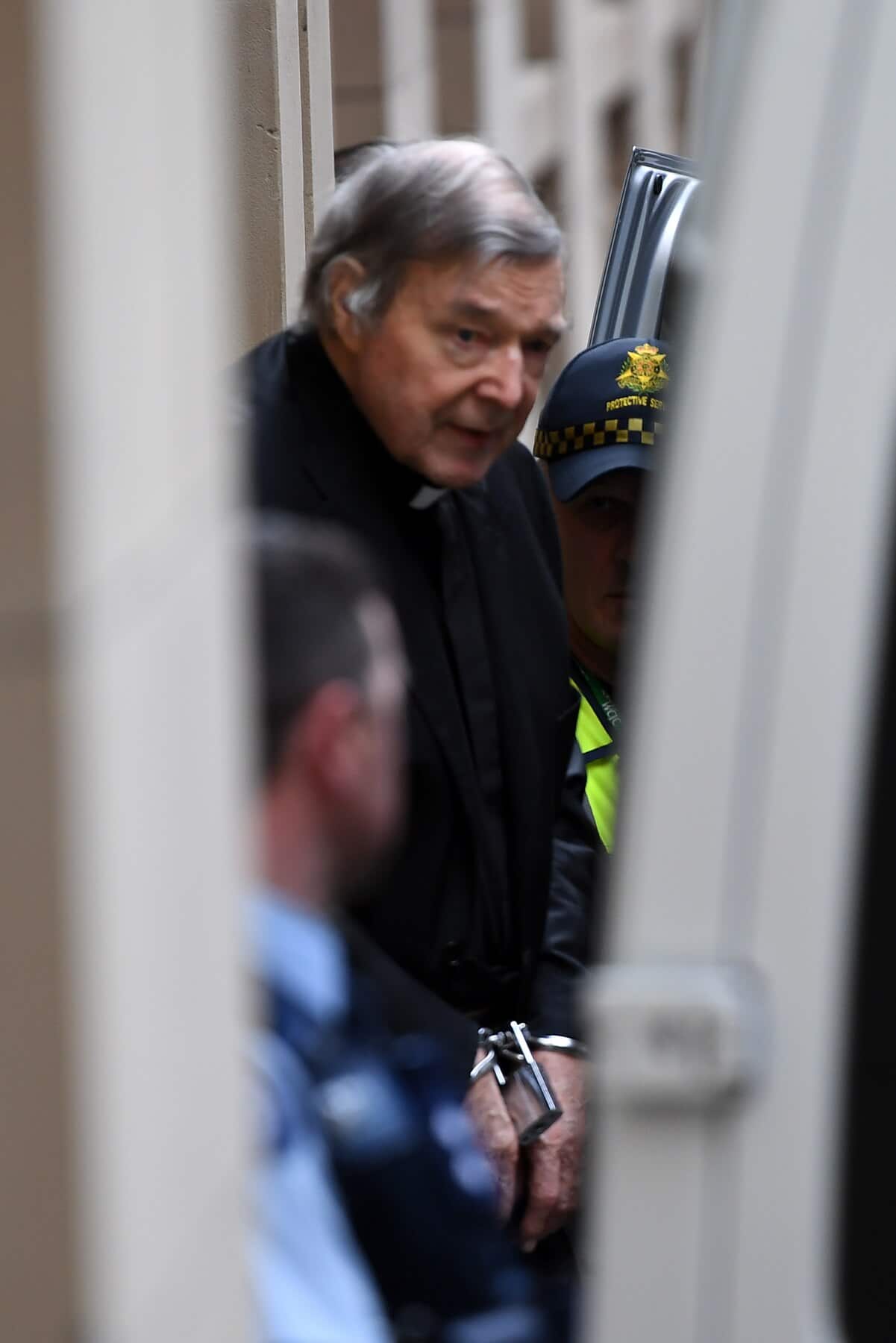 George Pell departs the Supreme Court of Victoria, Melbourne.