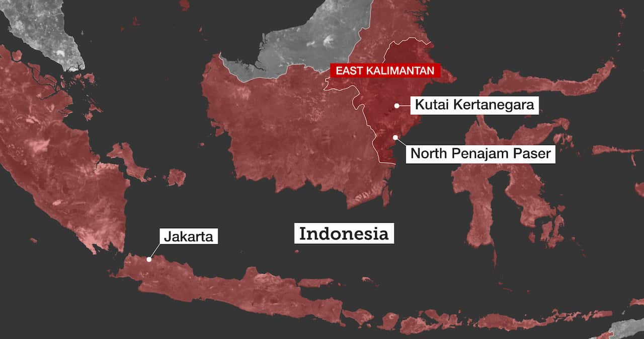 The Indonesian capital will be moved to an area that forms part of the North Penajam Paser and Kutai Kartanegara regions.