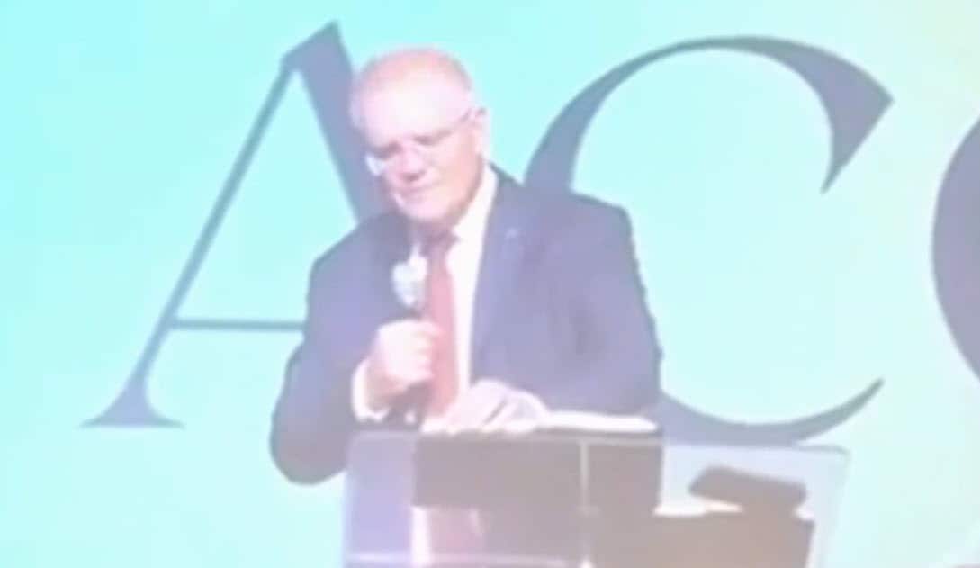 In the speech, Scott Morrison revealed he sometimes used the Evangelical practice of "laying on hands" while embracing people who had suffered from trauma.
