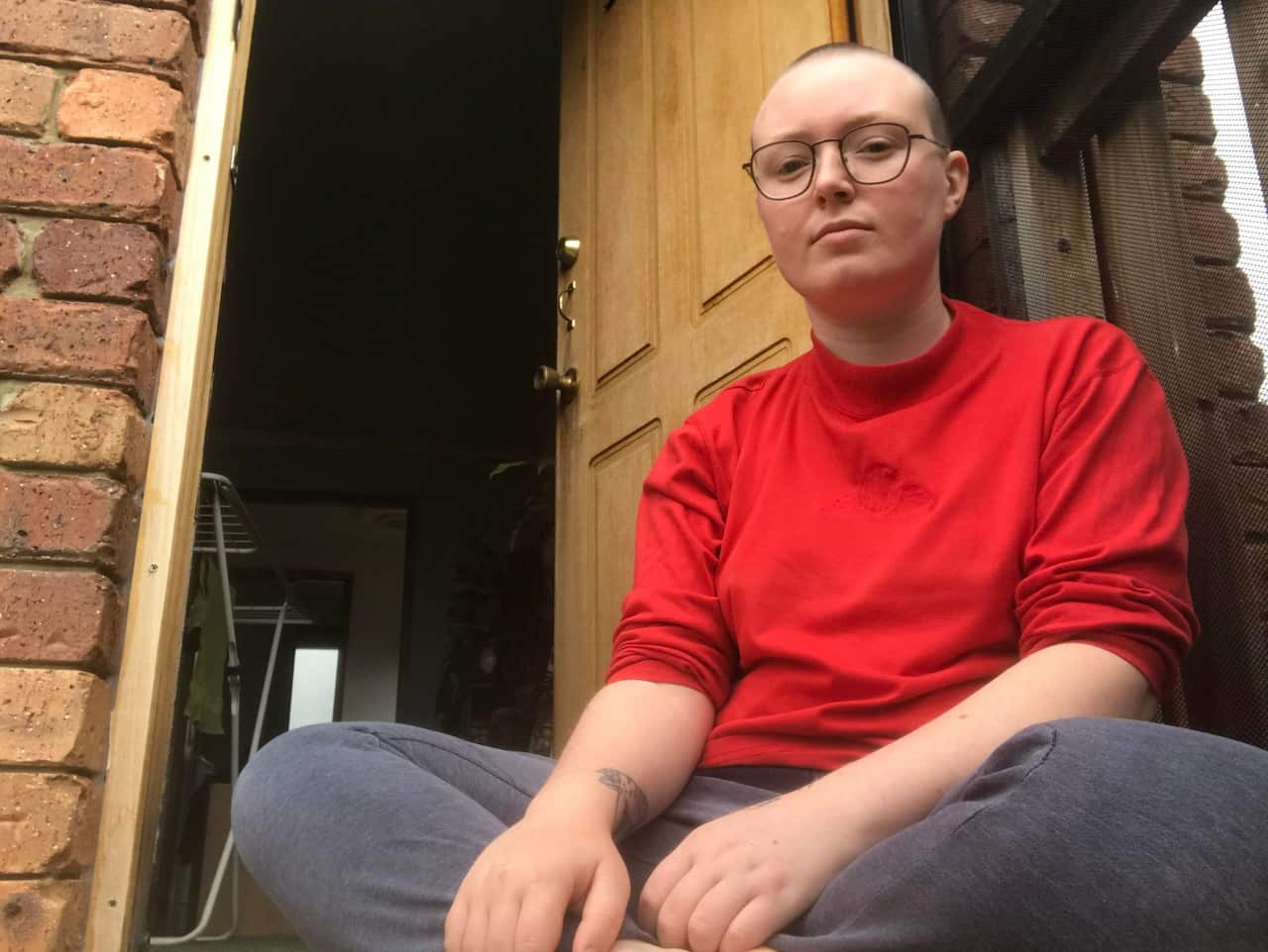 Giarn Carroll is living in self-imposed lockdown at their home in Hobart