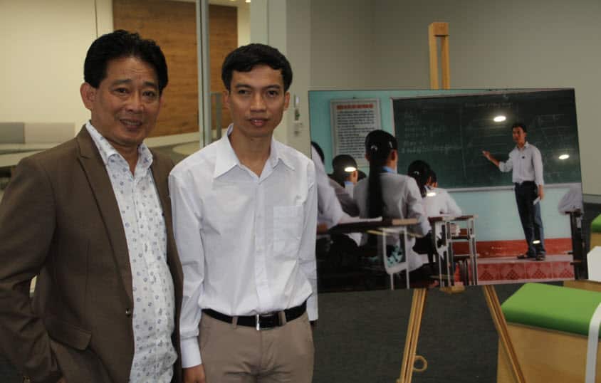 Fred Hollows Foundation Vietnam country manager Dr Phuc Huynh Tan (left) and Giap in Sydney.