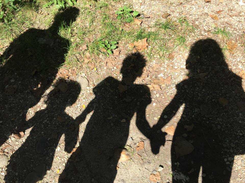 Gabriella Nobil with her two young children in a post on Facebook.