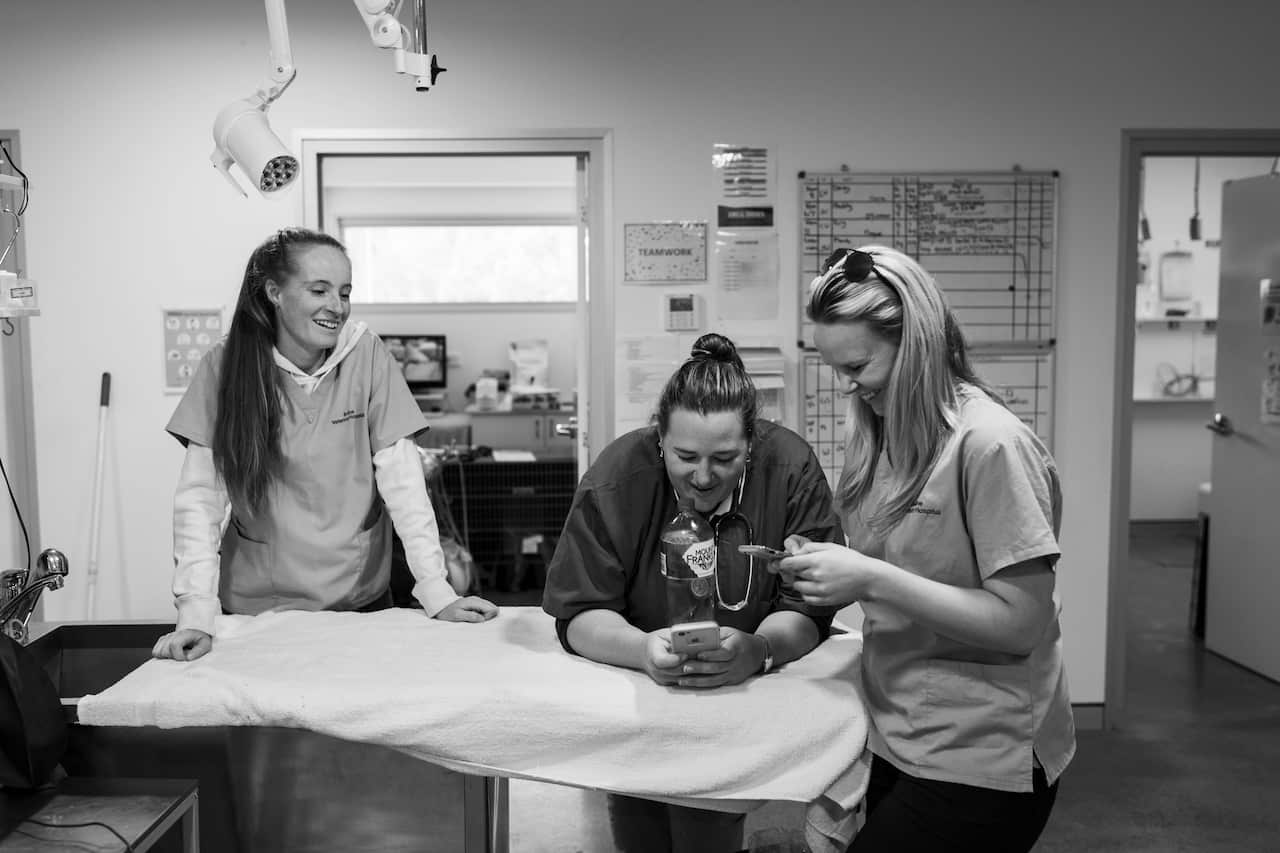 Nurse Chelsea Rose (left), Dr Grace Butler (middle) and Head Nurse Stephanie Robertson. 19 February, 2018.