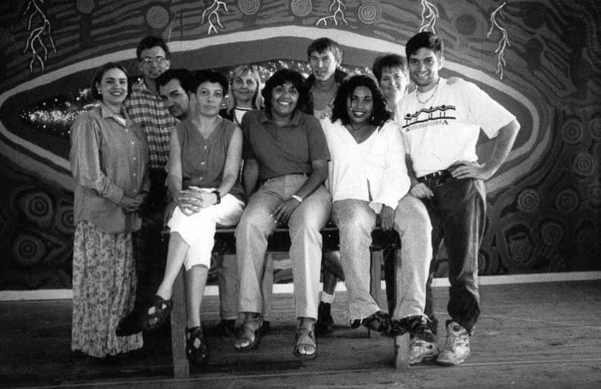 Wesley Enoch (far right) during his early theatre  days.