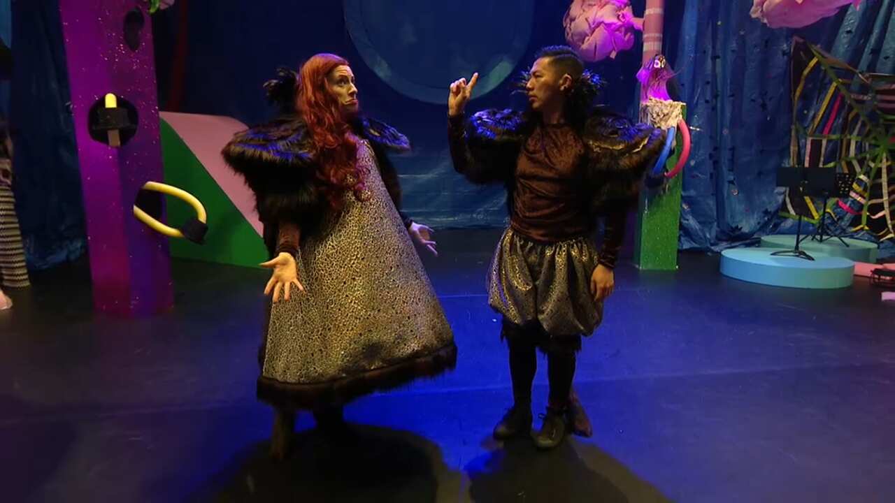 Performers Emma Watkins and Elvin Lam.