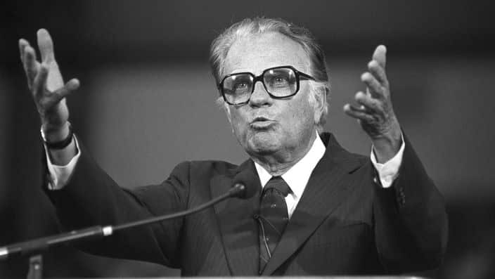 US evangelist Billy Graham in 1989.