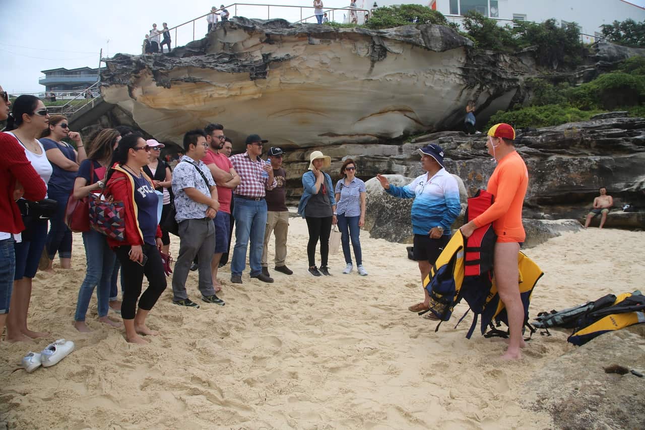 Participants were taught the importance of swimming between the flags.