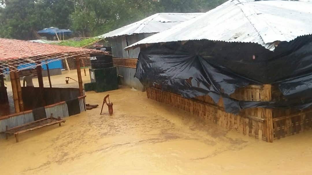 Flooding in the Kutupalong camp.
