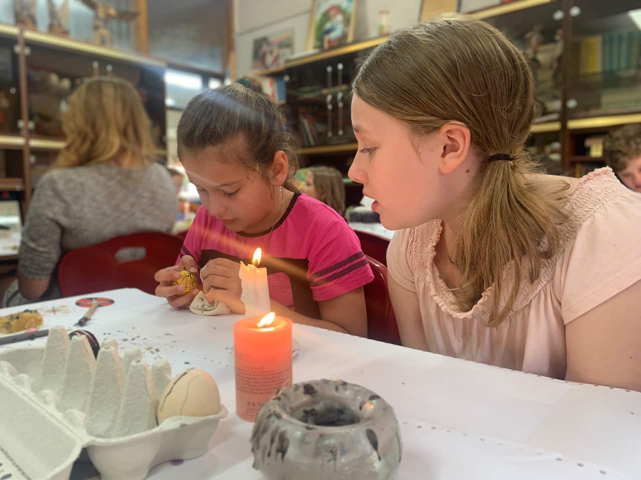 Students at St. Andrews Ukrainian school learn the art of pysanky. 