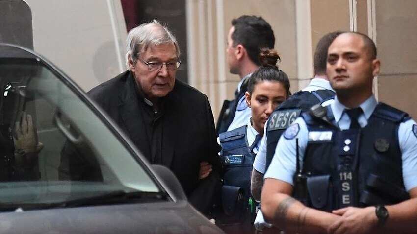 Disgraced Cardinal George Pell leaves court last week.