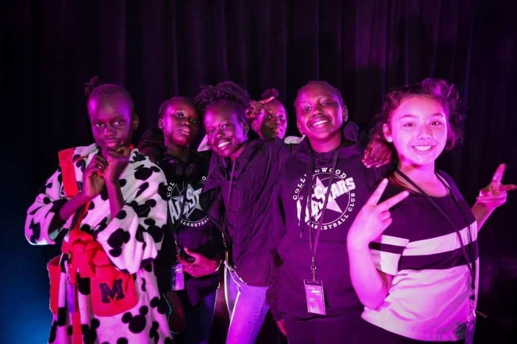 Girl Zone with Nyawech's older sister and group DJ, Nakia (very back)